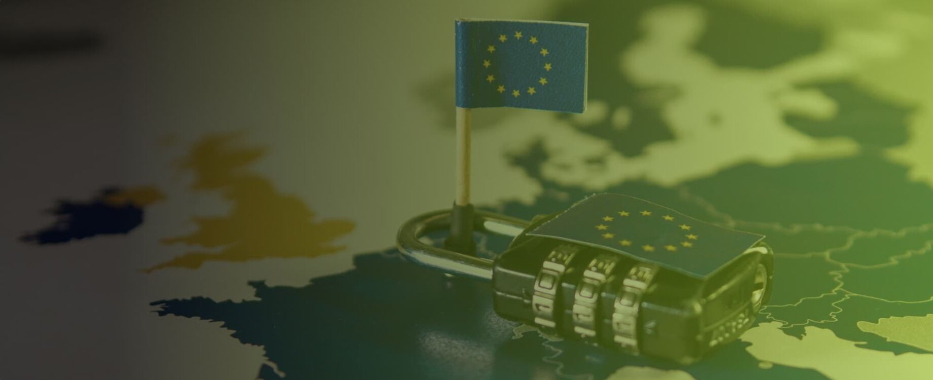 EU-representative symbol and lock A map of the EU with a lock around a European flag, symbolising data protection and GDPR compliance in the EU.